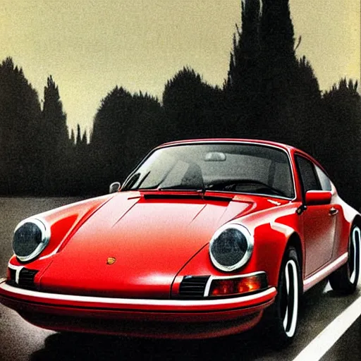 Prompt: vintage porsche 911 advertisement