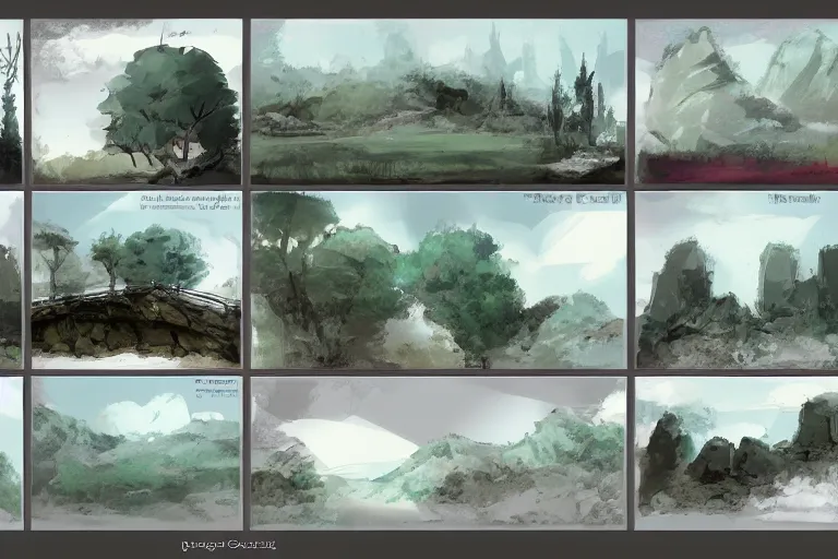 Image similar to landscape composition thumbnails, concept art