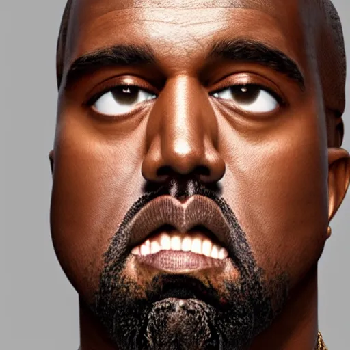 Image similar to Kanye West morphing into a goat, high detail, 4k