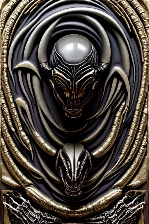 Prompt: an extravagant elegant xenomorph god stone relief detailed polished portrait shot by luminokaya in visionary fineart style. fantastic realism. 8 k hyper ornated maximalist and very detailed. elite luxury decorative darkscifi, xenomorph god by andrei riabovitchev, tomasz alen kopera. influenced by bekinski, giger and peter gric