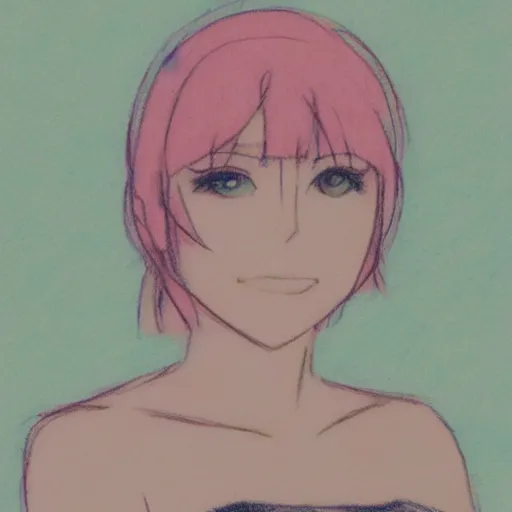 Prompt: Pastel sketch of Makoto Kino