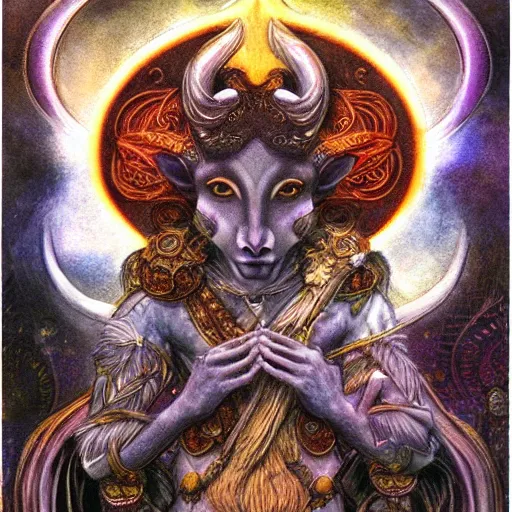 Image similar to aries zodiac artwork, mystic tarot style, detailed, 8 k, symmetrical, by brian froud