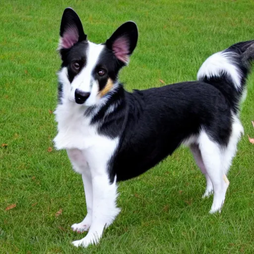 Prompt: a black and white dog mixed with papillon german shepherd treeing walker coonhound american staffordshire terrier