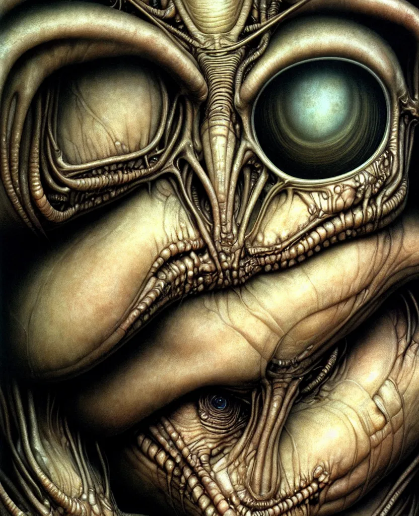 Prompt: realistic detailed image of newborn from alien, by hr giger, hd, hyper detailed, 4 k, depth perception, depth of field, neo - gothic, gothic. art by evelyn de morgan, masterpiece