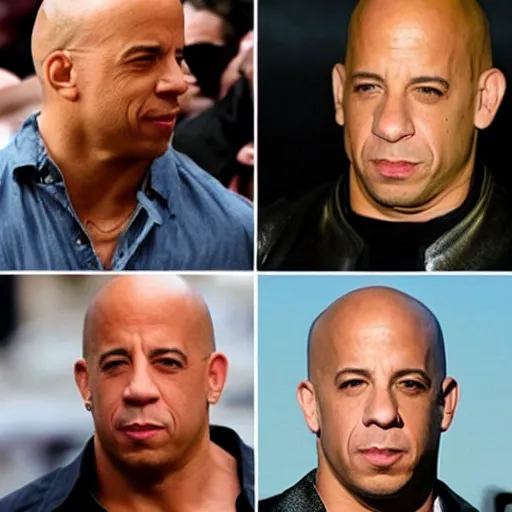 Prompt: Vin Diesel with a mullet