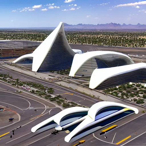 Image similar to Phoenix Sky harbor designed by Zaha Hadid