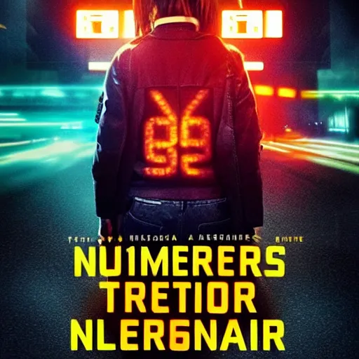 Image similar to poster of the movie : the numbers station, neon, ultra high detail, photorealistic, 8 k