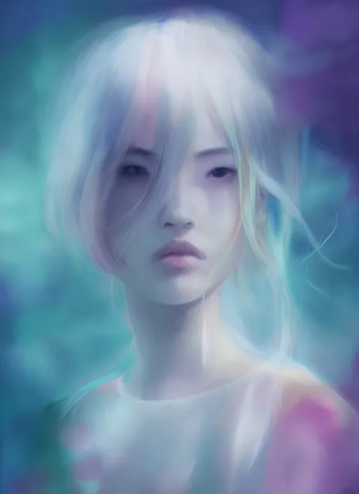 Image similar to ghostly sophisticated pastel texture, matte painting hyperpop portrait trending on pixiv