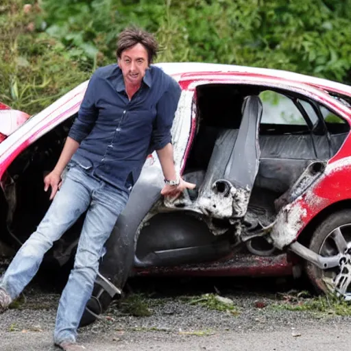 Image similar to Richard Hammond crashes his car