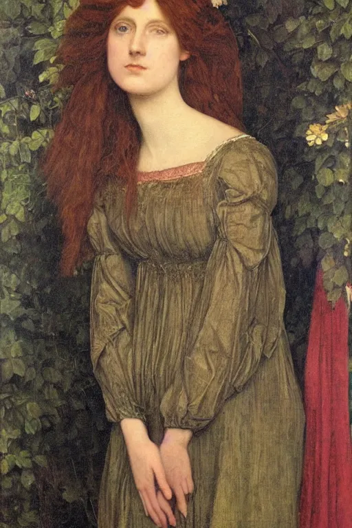 Image similar to a pre raphaelite painting of Jane Burden by dante gabriel rossett