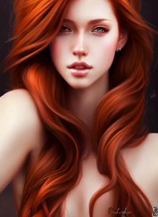 Prompt: a gorgeous female with long auburn hair in the style of stefan kostic, realistic, full body shot, wide angle, sharp focus, 8 k high definition, insanely detailed, intricate, elegant, art by stanley lau and artgerm, floating embers