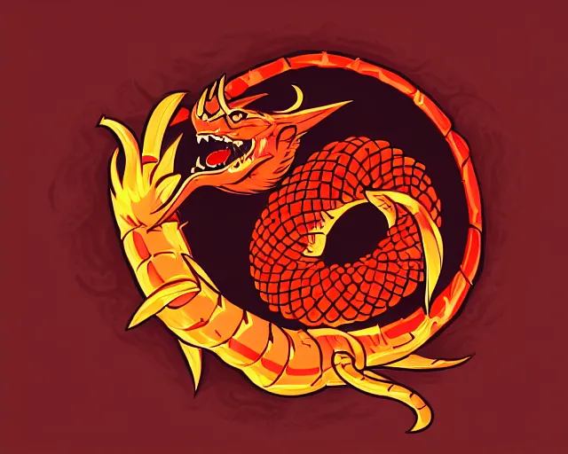 Image similar to eve eating apple satan snake esports logo vector art, logo design, esports, deep focus, d & d, fantasy, intricate, elegant, highly detailed, digital painting, artstation, concept art, matte, sharp focus, illustration, hearthstone,