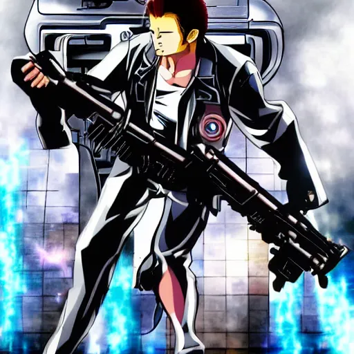 Prompt: the terminator as an anime