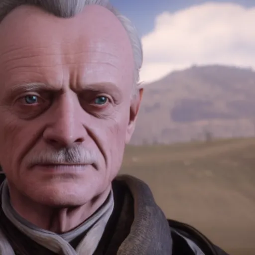 Image similar to Film still of Ian McDiarmid, from Red Dead Redemption 2 (2018 video game)