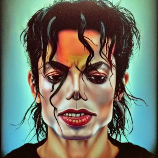 Image similar to realistic expired kodak film portrait of michael jackson, hyperrealism, hypermaximalism, photorealistic, detailed, atmospheric, 8 k, award winning photography, cinematic