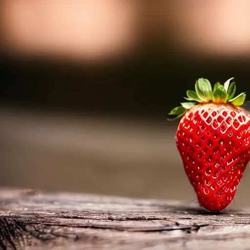 Image similar to a strawberry, cedar - wood, bokeh photography