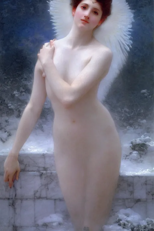 Prompt: The Ice Queen by William-Adolphe Bouguereau and Delphin Enjolras and Marc Simonetti