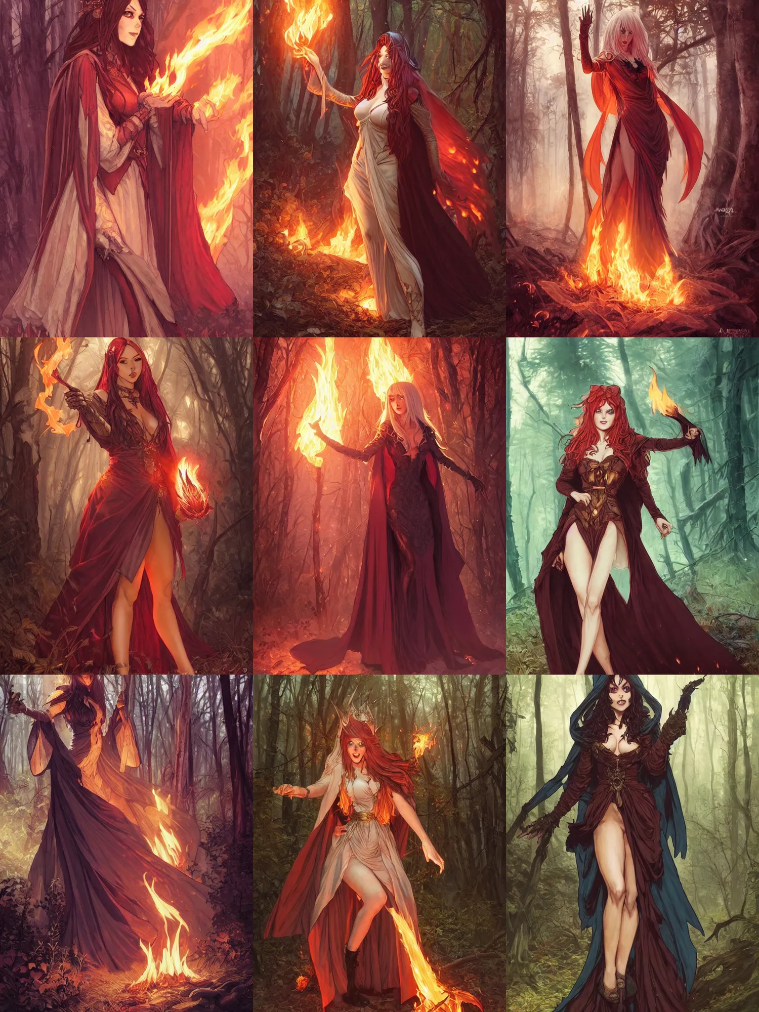 RPG 40 female sorceress wearing a dark robe with h by JaredSyn on