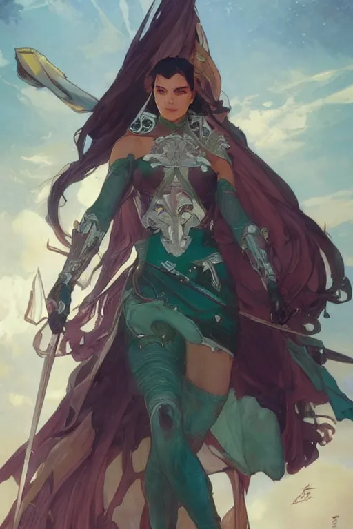 Image similar to super protector knight: Legendary Jade Knight art by artgerm and greg rutkowski and alphonse mucha and Charlie Bowater, Trending on artstation, artstationHD, artstationHQ, 4k, 8k