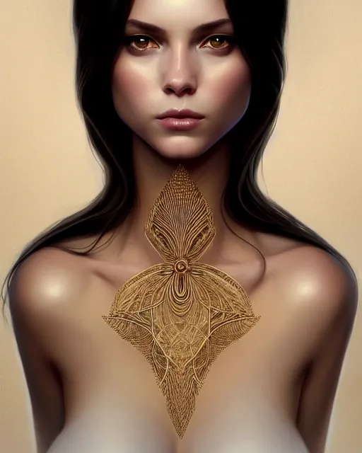 Image similar to symmetry portrait of brunette princess, glam, fae, glowing skin, intricate, elegant, highly detailed, digital painting, artstation, concept art, smooth, sharp focus, illustration, art by artgerm and greg rutkowski and fra angelico and unreal engine 5