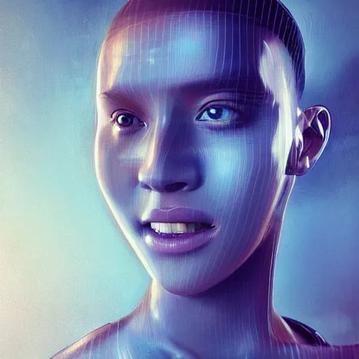 Prompt: 3 d, sci - fi, close - up, morning, smiling fashion model face, sun, cinematic, clouds, sun rays, vogue cover style, poster art, blue mood, realistic painting, intricate oil painting, high detail illustration, figurative art, multiple exposure, poster art, by tooth wu and wlop and beeple and greg rutkowski and igor morski