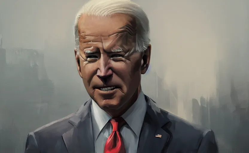 Image similar to A painting of Joe Biden trending on artstation in the style of Greg Rutkowski