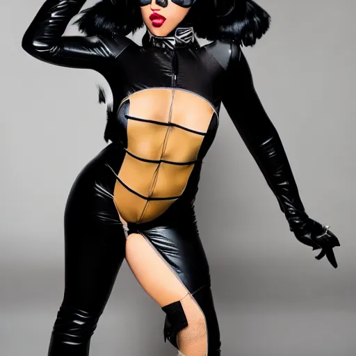 Image similar to Doja Cat as Cat Woman, Studio Quality Photoshoot