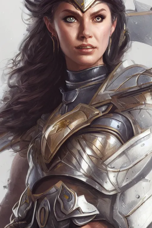 Image similar to amazon valkyrie athena, d & d, fantasy, portrait, highly detailed, headshot, digital painting, trending on artstation, concept art, sharp focus, illustration, art by artgerm and greg rutkowski and magali villeneuve