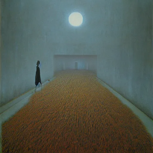 Prompt: photrealistic painting by Zdzisław Beksiński