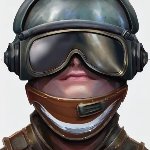 Image similar to front view epic mechanical headgear combat goggle vision helmet highly detailed, digital painting, hyper concept art, smooth, sharp focus, simple draft aaa unreal artstation