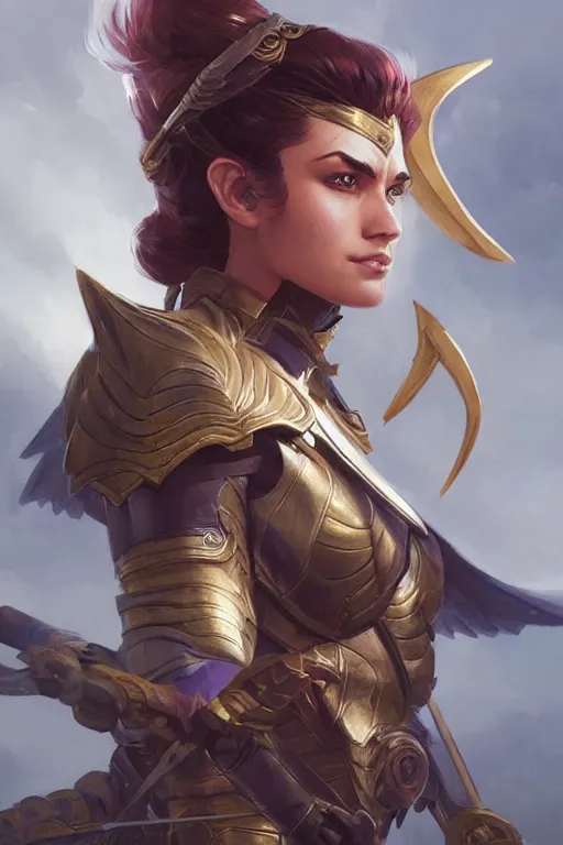 Image similar to amazon valkyrie athena, d & d, fantasy, portrait, highly detailed, headshot, digital painting, trending on artstation, concept art, sharp focus, illustration, art by artgerm and greg rutkowski and magali villeneuve