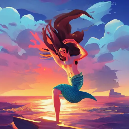 Image similar to painting mermaid treasure on sea of thieves game avatar hero smooth face median photoshop filter cutout vector, behance hd by jesper ejsing, by rhads, makoto shinkai and lois van baarle, ilya kuvshinov, rossdraws global illumination