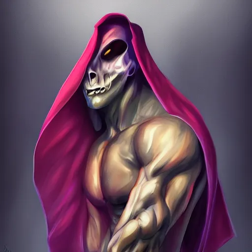 Image similar to Gay Grim Reaper, muscled, Rainbow scheme, artstation