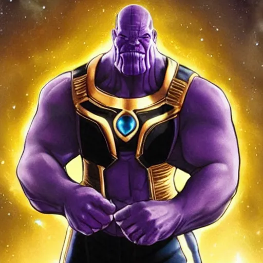 Image similar to Thanos coming out as trans