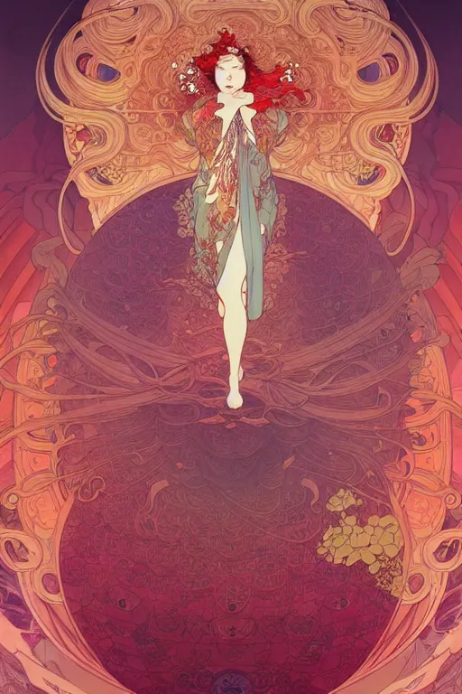 Prompt: a beautiful hyperdetailed character design 4 k wallpaper illustration of a huge reddish phoenix, victo ngai style, alfons mucha ， from china, style of studio ghibli, denoise, deblurring, artgerm, xision, james jean, ross tran, chinese style