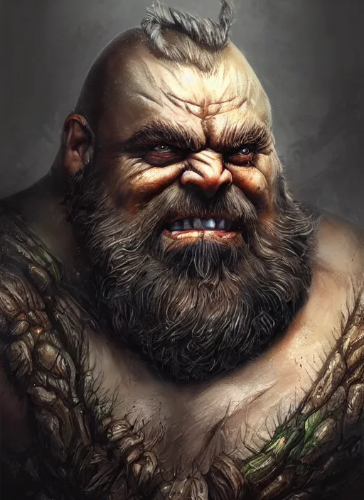 Image similar to a higly detailed airbrush full body shot and face portrait painting of a grim brute male dwarf warrior male character, dynamic lighting, ambient lighting, deviantart, art by artgerm and simon bisley and karol bak