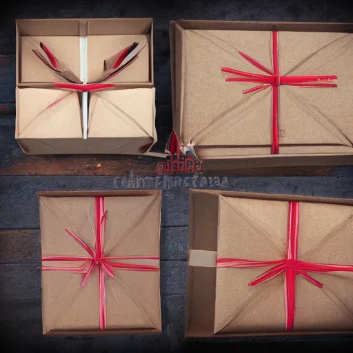 Image similar to vintage craft paper gift box for men, old school