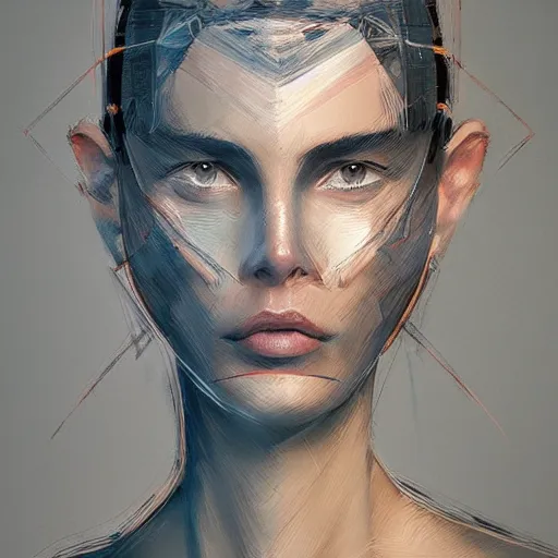 Image similar to concept art by jama jurabaev, brush stroke, scientist, scifi, trending on artstation, upper half portrait, symmetry, headpiecehigh quality, extremely detailed