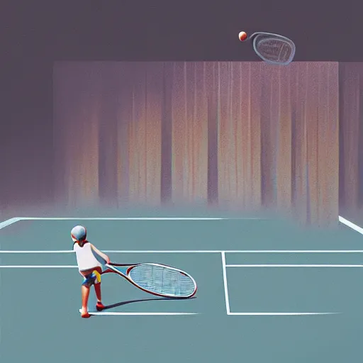 Prompt: tennis, by gediminas pranckevicius