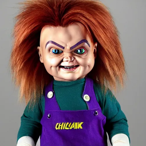Prompt: chucky doll made of milano glass