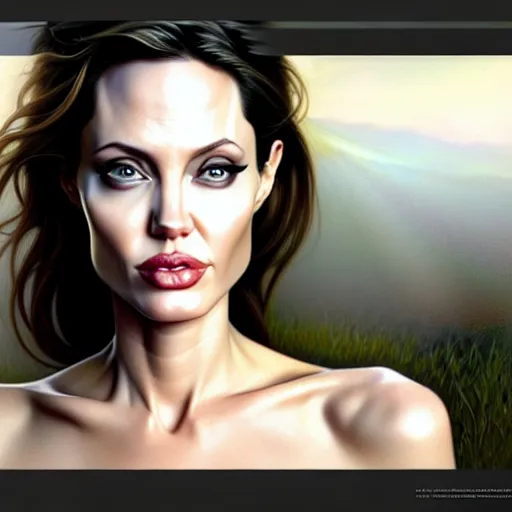 Prompt: beautiful digital painting of angelina jolie background with high detail, 8 k, teen, young, stunning detail, photo by artgerm, greg rutkowski and alphonse mucha, unreal engine 5, 4 k uhd