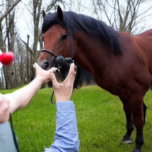 Image similar to scientific experiment in which a man gets turned into a horse, 4k, 8k,