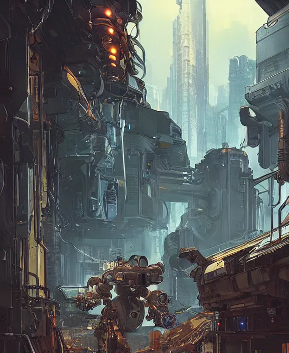 Image similar to cyberpunk pathfinder robot from apex legends, portrait by james gurney and laurie greasley, concept art, cinematic composition, dramatic lighting, highly detailed, vintage sci - fi