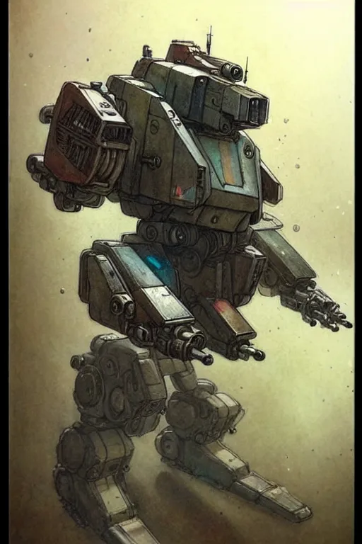 Image similar to (((((1950s battletech . muted colors.))))) by Jean-Baptiste Monge !!!!!!!!!!!!!!!!!!!!!!!!!!!