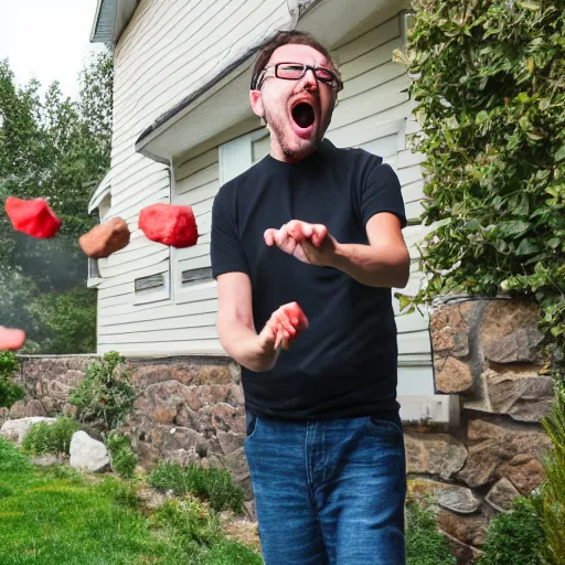 Image similar to angry neighbour throwing rocks