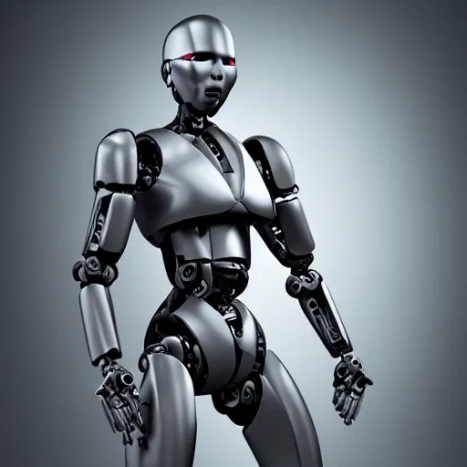 Prompt: advanced robust masculine robotic cyborg design, studio octane render
