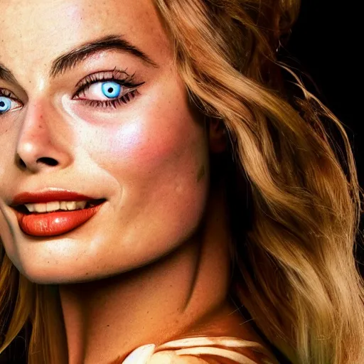 Image similar to honey goddess Margot Robbie made of honey, hyper realistic award winning food photography