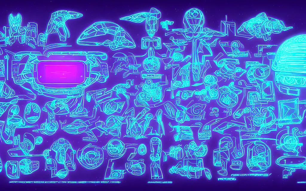 Image similar to alien glyphs hierarchical outline diagram by jayden hansen and tyler edlin, holograms, well designed futuristic software user interface for movie, colorful, great composition and information design, concept art, cinematic, trending on artstation, 4 k