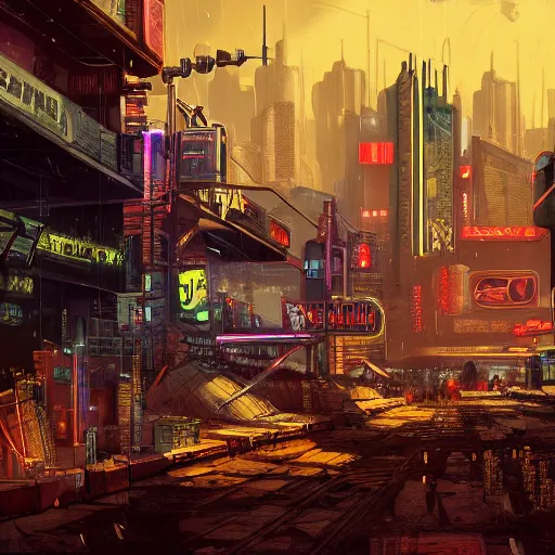 cyberpunk wild west, high detail, blade runner style