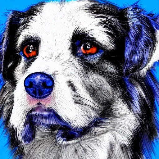 Prompt: blue dog, stock photo, digital art, artstation